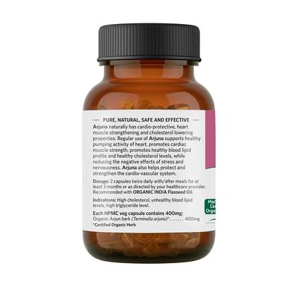 Organic India Arjuna Capsules 60's - Herbal Dietary Supplement