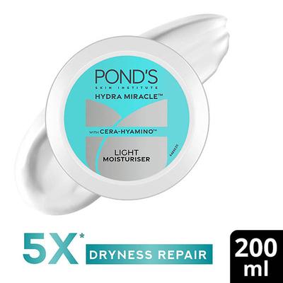 Pond's Light Moisturiser With Cera-Hyamino for 5X Dryness Repair for Soft, Smooth Skin, 200ml - Face Moisturizers