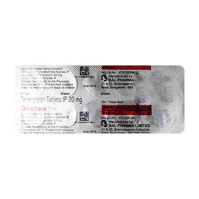 Diaten 20mg Tablet 10'S - Diabetes-Ant
