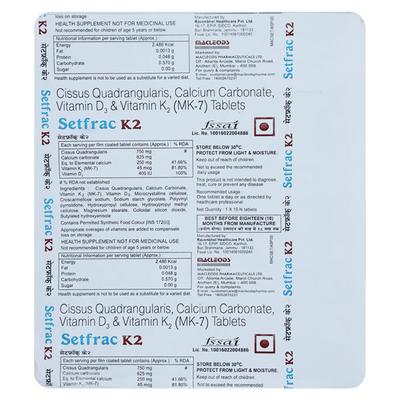 SETFRAC K2 Tablet 15's - Supplements-Cal