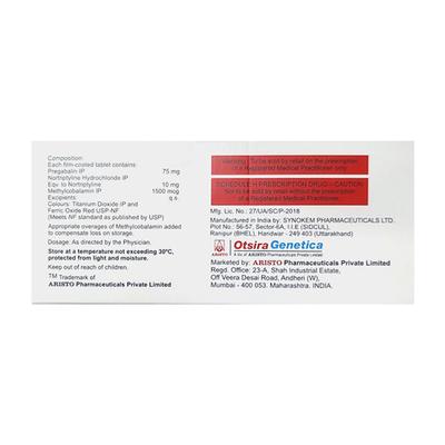 MEGANEURON NT + 75 Tablet 10's - Neuropathic Pain-Dru