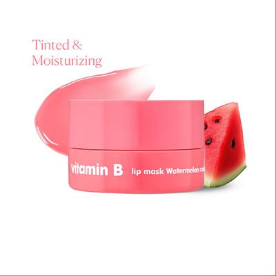 The Face Shop Vitamin B Tinted Overnight Lip Balm with Watermelon, Shea Butter for Soft, Pink Lips 7 gm - Lip Balms
