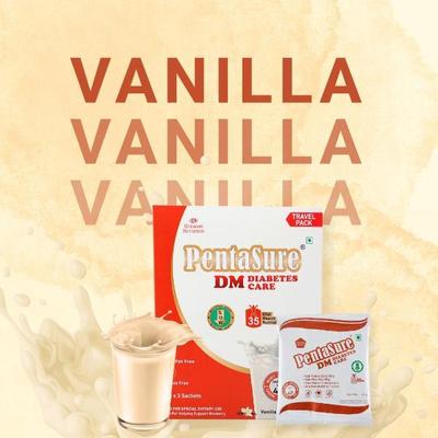 PentaSure DM Diabetic Care Protein Powder - Vanilla Flavour (Travel Pack Sachet of 3 x 50 gm) - Diabetes (Fitness)
