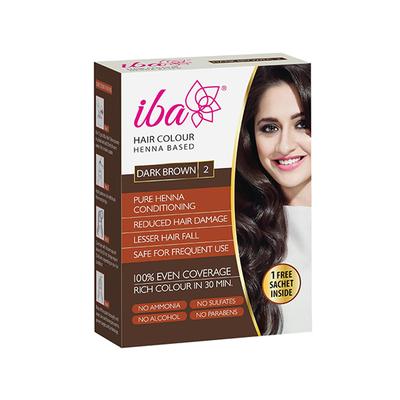 Iba Hair Colour Henna Based For Women , Dark Brown 70 gm - Henna
