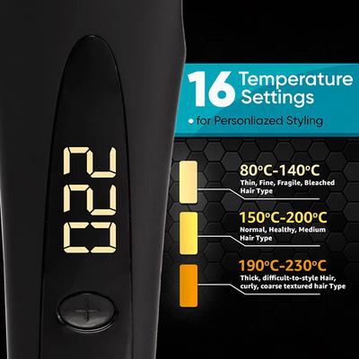 Vega Hair Straightener Brush with Ionic & Thermoprotect Technology and 16 Temperature Settings, VHSB-04 1's - Hair Combs
