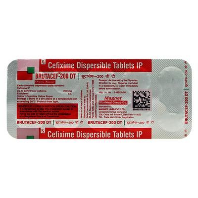 Brutacef 200 DT Orange Flavour Tablet 10'S - Bacterial Infections-Cep