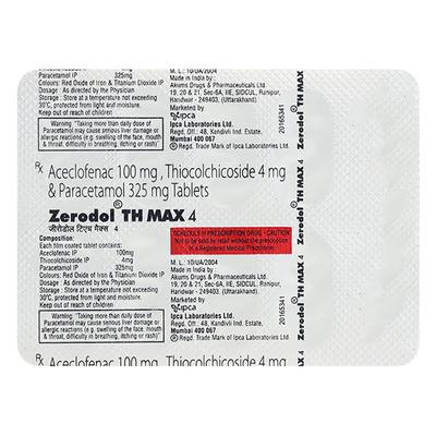 ZERODOL TH MAX 4 Tablet 10's - Muscle Spasm-Mus