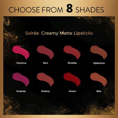 Myglamm Manish Malhotra Soiree Creamy Matte Lipstick - 03 Dreamy 4.2 gm - Lipsticks