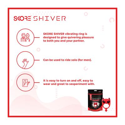 Skore Shiver Body Vibrating Ring Waterproof Massager 1's - Massagers And Vibrators