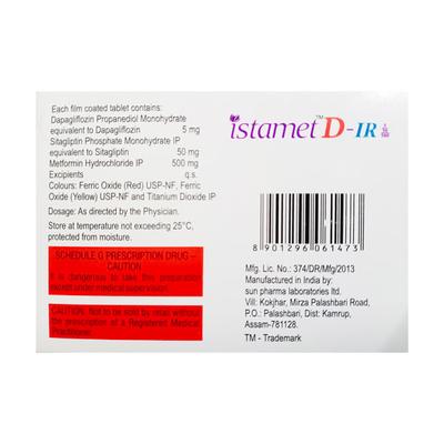 ISTAMET D IR 5/50/500 Tablet 7's - Diabetes-Ant