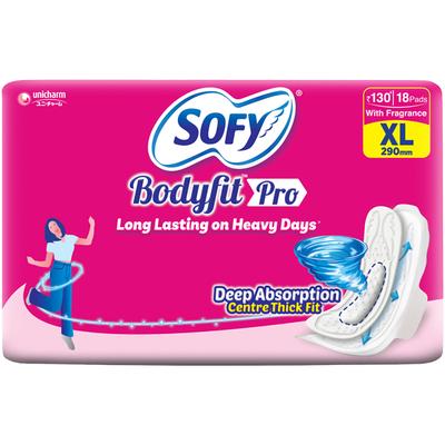 Sofy Bodyfit Pro Extra Long Pads XL 18's - Sanitary Napkins