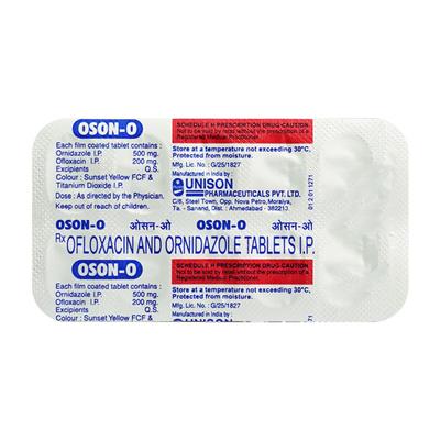 Oson O 200/500mg Tablet 10'S - Bacterial Infections-Qui