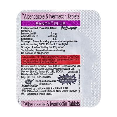 Bandy Plus 6mg Tablet 1's - Parasitic Worms-Ant
