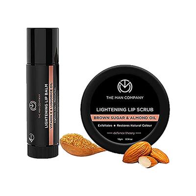 The Man Company Lip Care Combo - Lip Scrub & Lip Balm for Dry- Chapped Lips 10 gm - Scrubs & Exfoliants