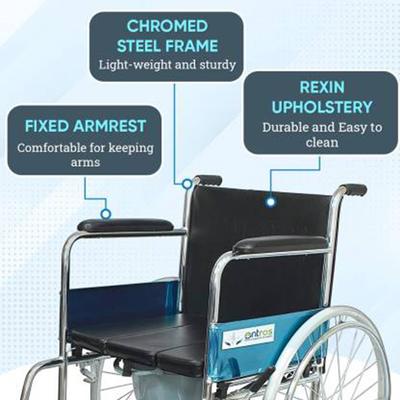 Entros Wheelchair with Commode Mode (EHS-609U) - Walker & Walking Stick