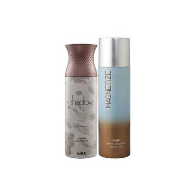 Ajmal Shadow Him And Magnetize Deodorants Pack of 2 200 ml - Deodorants/Roll-Ons