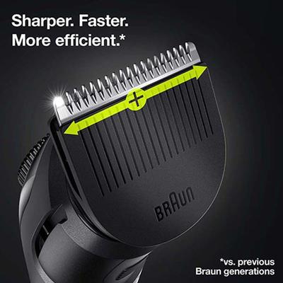 Braun Beard Trimmer 3, BT3321 for Men from Gillette, Hair Clipper, Lifetime Sharp Blades, 20 Length Settings Black and Vibrant Green 310 gm - Grooming Kits