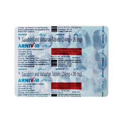 ARNIV 50 Tablet 15's - Heart Failure-Ant