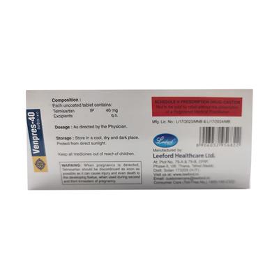 Venpres 40mg Tablet 10'S - Hypertension-Ang