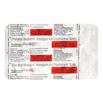 TRIOLMESAR CH 20 Tablet 15's - Hypertension-Ang
