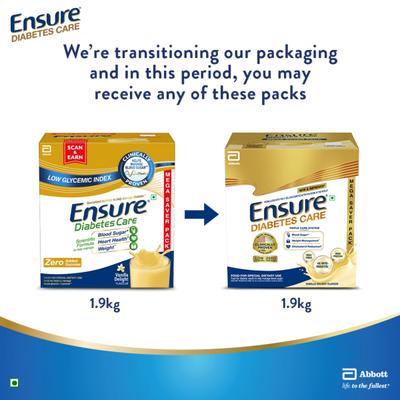Ensure Diabetes Care Specialized Nutrition Drink Refill - Vanilla Delight Flavour 1.9 kg - Diabetes (Fitness)