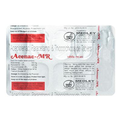 Acenac MR 4mg Tablet 10'S - Muscle Cramps/Spasticity-Mus
