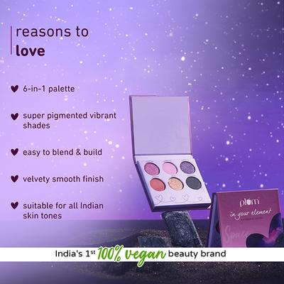 Plum In Your Element Eyeshadow Palette Super Pigmented 6-In-1 Palette, 05 Space 10 gm - Eye Shadow Palettes