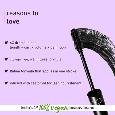 Plum Lash Drama 1-4-All Mascara Length + Curl + Volume + Definition 01 Black 8 ml - Mascaras