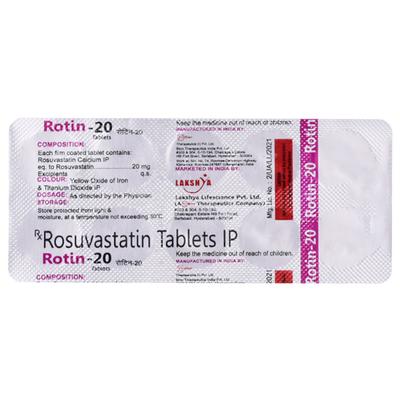 ROTIN 20mg Tablet 10's - High Cholesterol-Dys