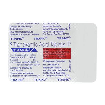 Trapic 500mg Tablet 10'S - Bleeding Disorders-Hae