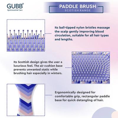 GUBB Paddle Hair Brush - Scottish Range 180 gm - Hair Brushes