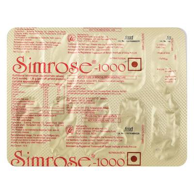 Simrose 1000 mg Capsule 10'S - Supplements-Sup