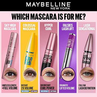 Maybelline New York's The Falsies Lash Lift Hydrofuge Mascara Very Black Waterproof 8.6ml - Mascaras