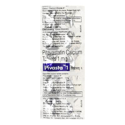 Pivasta 1mg Tablet 10'S - High Cholesterol-Dys