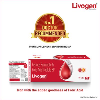 Livogen Captab Tablet 15'S - Iron Supplement/Anaemia-Vma