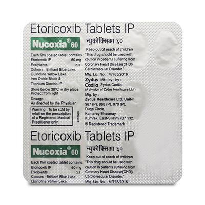 Nucoxia 60Mg Tablet 15's - Pain relief-Nsa
