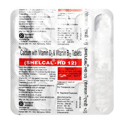Shelcal HD 12 Tablet 15'S - Supplements-Cal