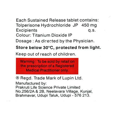 Tolifast SR 450mg Tablet 6'S - Muscle Spasm-Mus