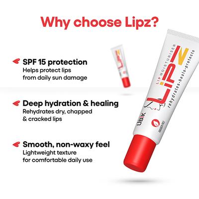 Lipz SPF 15 Lip Moisturiser Cream 9Gm - Dry Skin-Emo