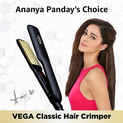 Vega Classic Hair Crimper With Ceramic Coated Plates (VHCR-01) Black 1s - Multi-Stylers