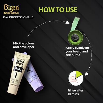 Bigen Men's Beard Color - B101 Black (40gm+40gm) 2's - Beard Colour
