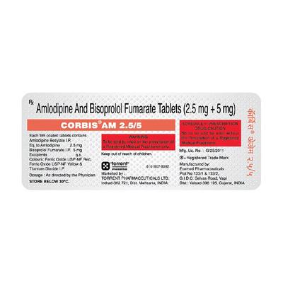 CORBIS AM 2.5/5 Tablet 10's - Hypertension-Bet