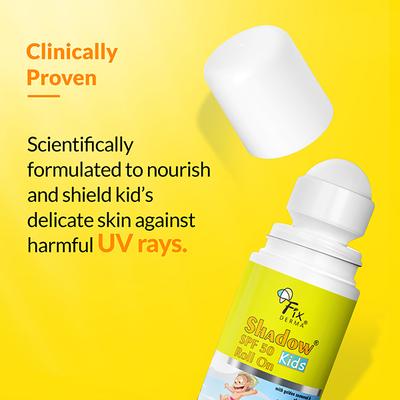 Fixderma Shadow Kids Roll On Sunscreen for Kids SPF 50 with Golden Seaweed & Phytosterol (30g) - Body Sunscreen