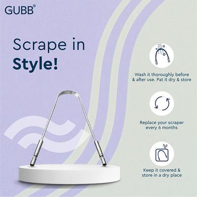 Gubb Tongue Cleaner Metal 300gm 2's - Floss & Tongue Cleaners