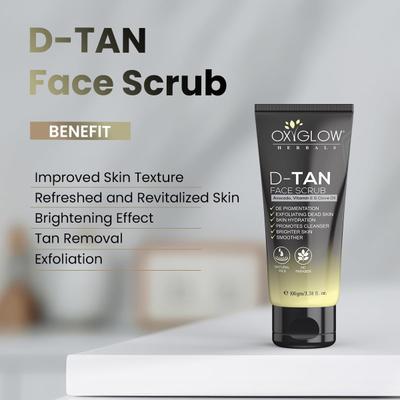 OxyGlow Herbals D-Tan Face Scrub Avocodo, Vitamin E & Clove Oil 100 gm - Face Scrubs