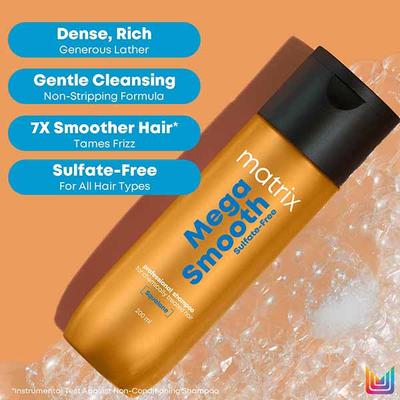 Matrix Mega Smooth Sulfate-Free Shampoo for Bond Repair Safe for Keratin, Botox 200 ml - Shampoos