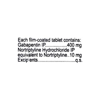 Pentanerv NT 400/10mg Tablet 15'S - Neuropathic Pain-Dru