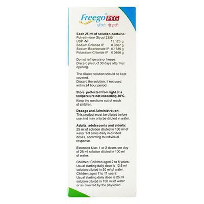 FREEGO PEG SUGAR FREE Oral Solution 200ml - Constipation-Lax