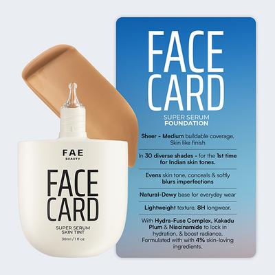 FAE Beauty Face Card Serum Skin Tint- Skin-like Foundation, Shade - 81W - Warm 30 ml - Foundation