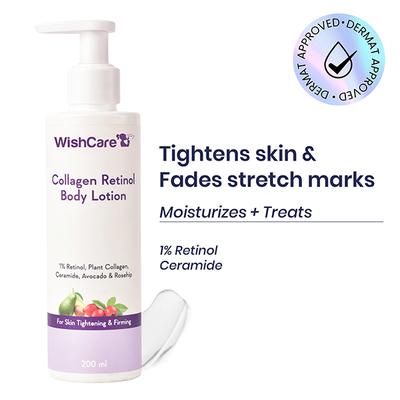 Wishcare Collagen 1% Retinol Anti-Ageing Body Lotion With Niacinamide For Skin Tightening (200ml) - Lotions & Creams
